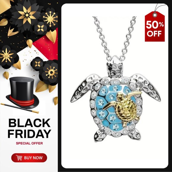 💣Stunning Sea Turtles Pendant Necklace Creative Jewelry Gift | Golden Baby - Picture 1 of 11